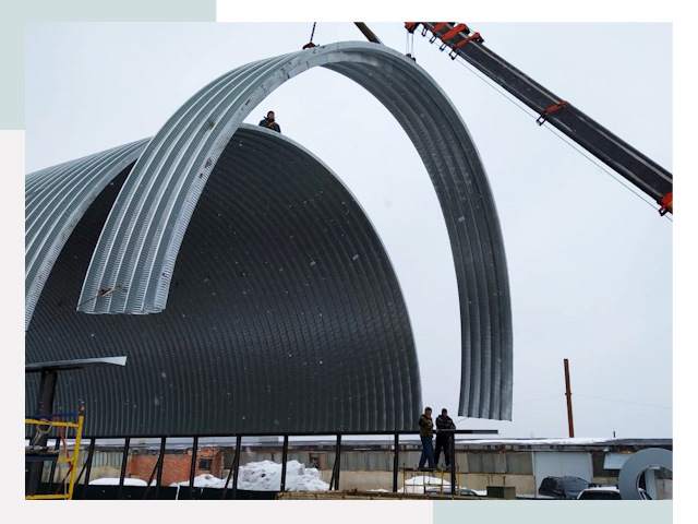 Полукруглые ангары в Ноябрьске